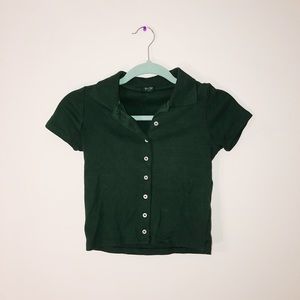 John Galt Button Up Crop Top
